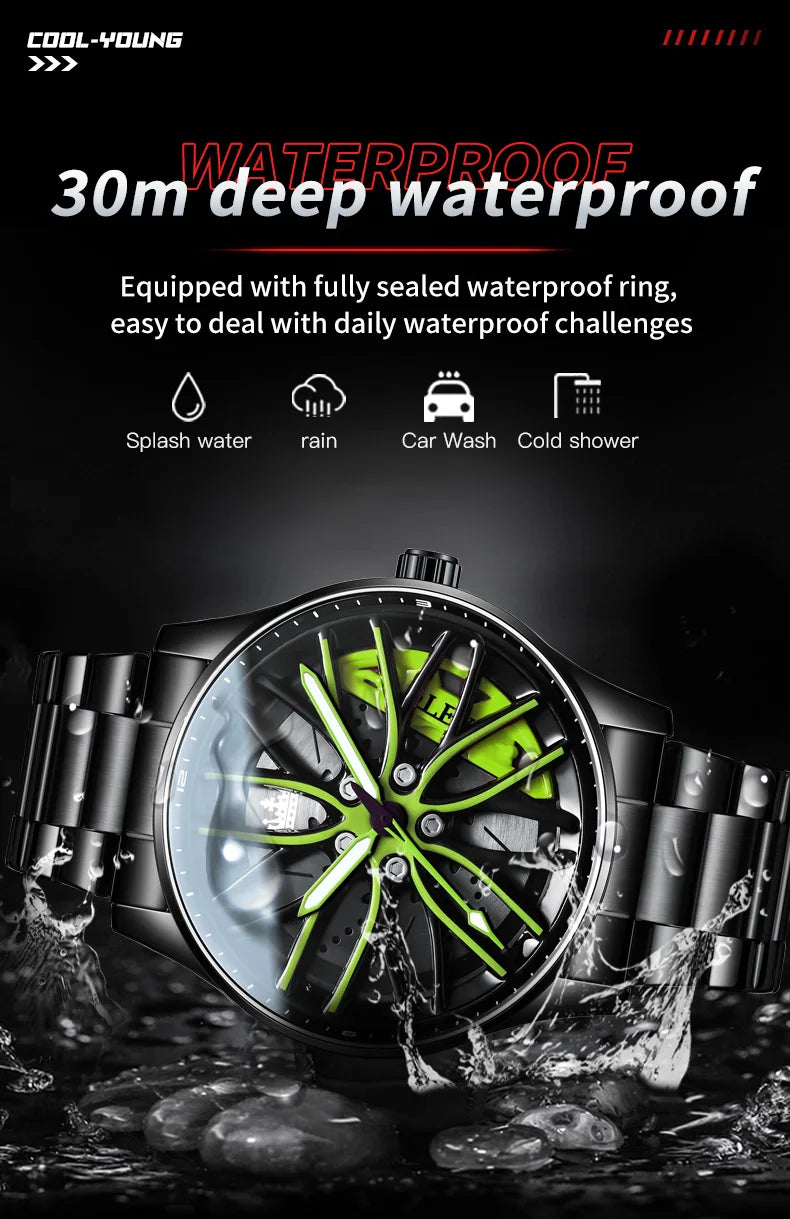 OLEVS Racing Wheel Watch