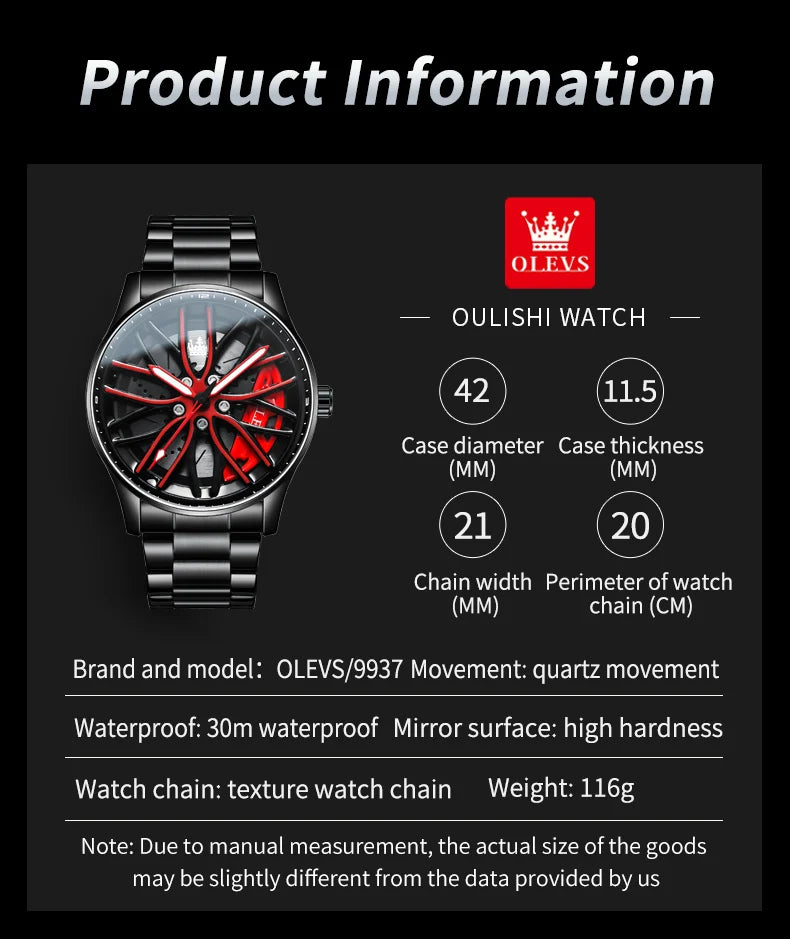 OLEVS Racing Wheel Watch