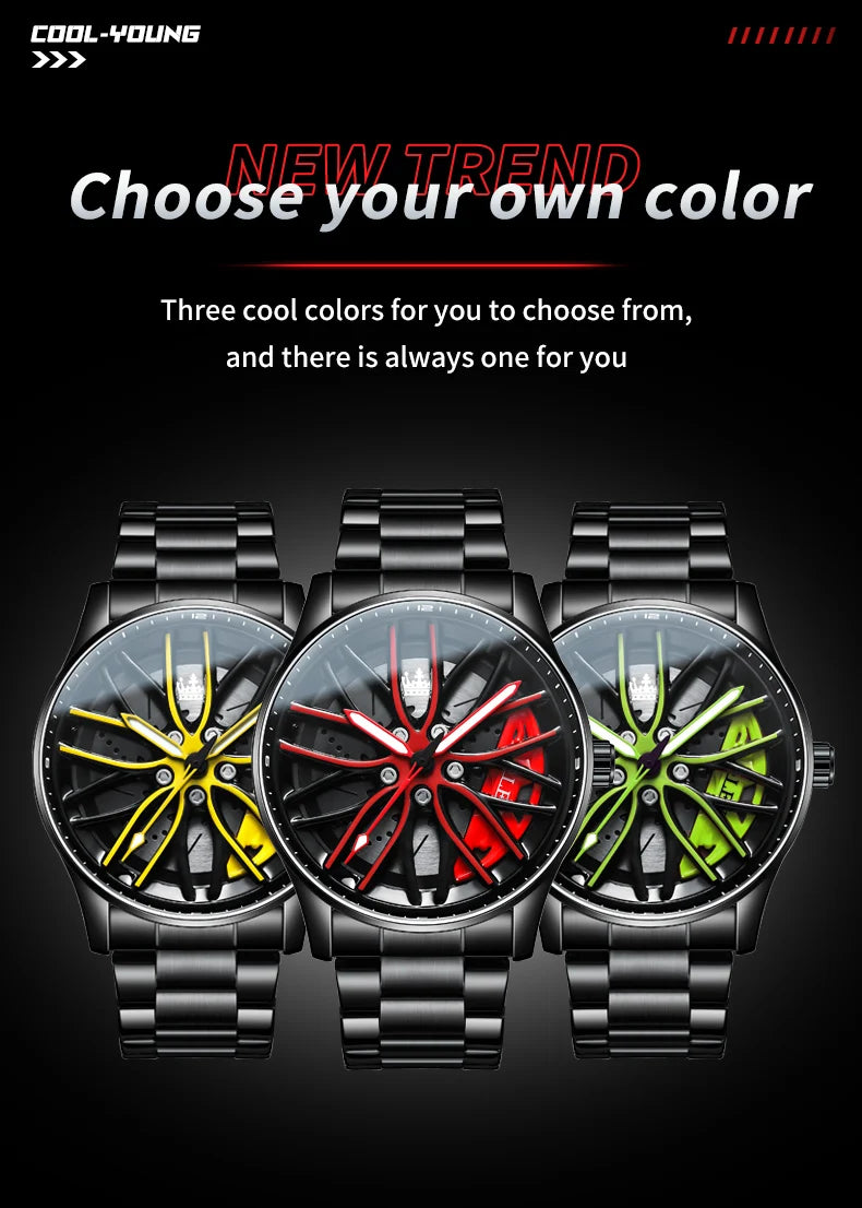 OLEVS Racing Wheel Watch